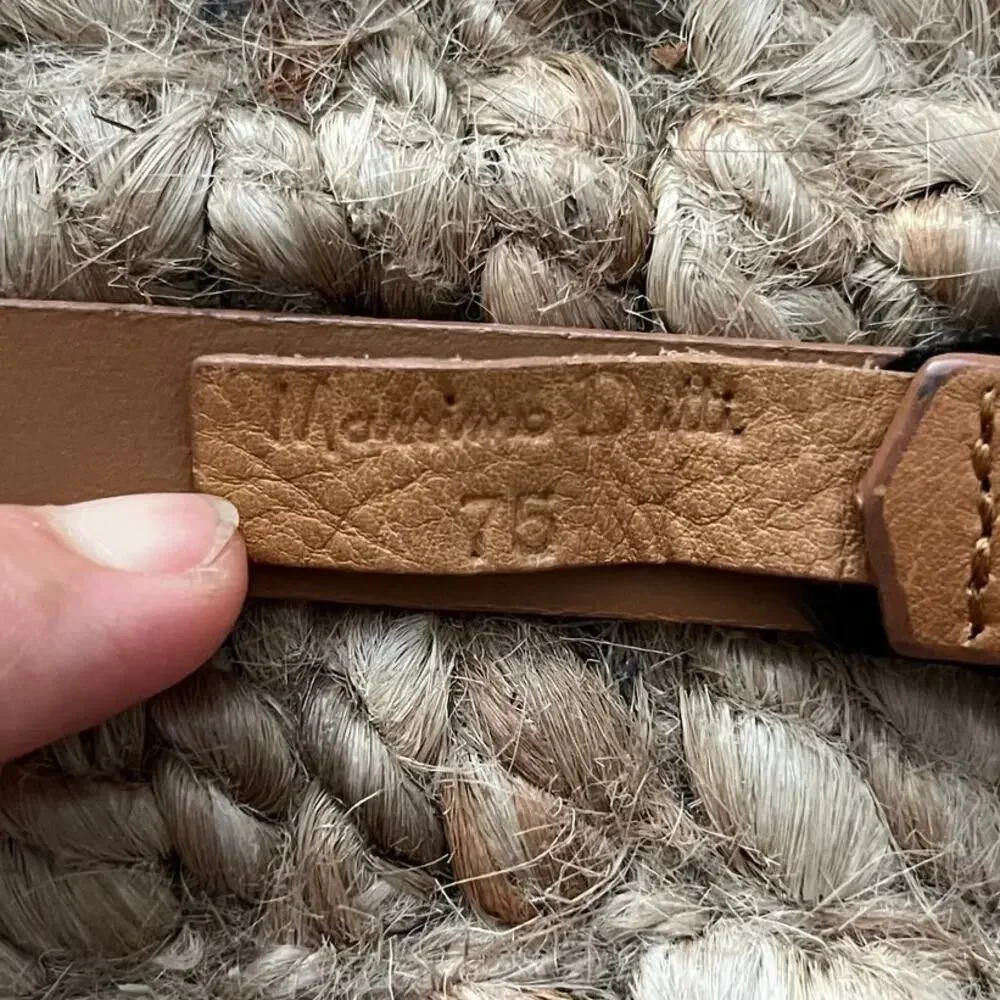 Massimo Dutti Women’s Braided Leather Belt – Tan / Gold– Size 75 (XS–S)